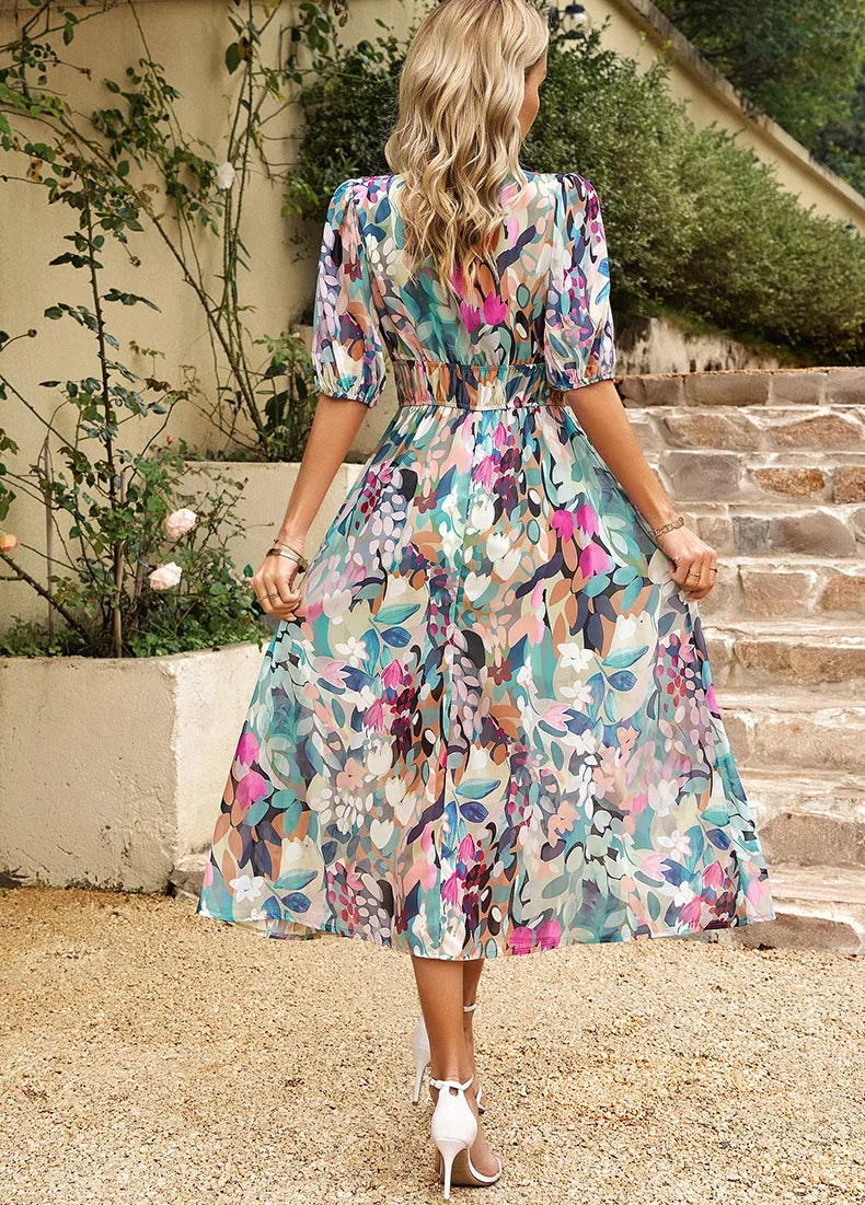 Gavriella™ | Elegant Floral Midi Dress