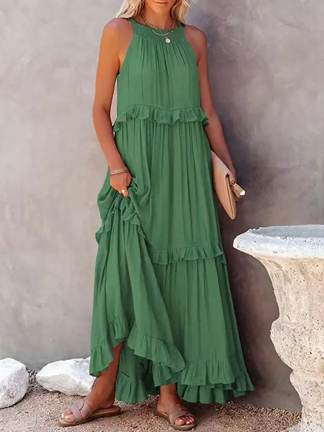 Ognena™ | Chic Halter Maxi Dress