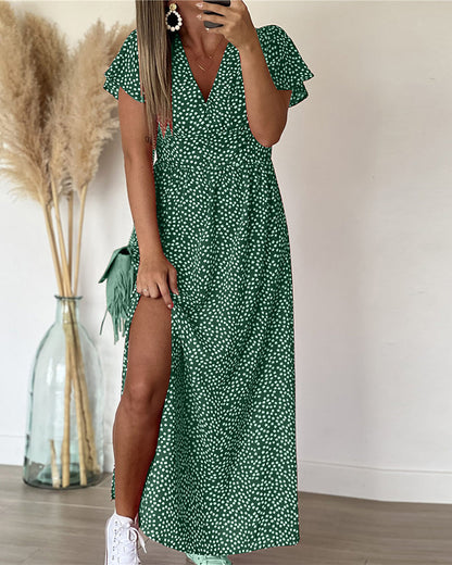 Synthia™ | Casual and Sexy Side Slit Printed Maxi Dress