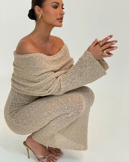 Oluchi ™ | Off-Shoulder Knit Maxi Dress