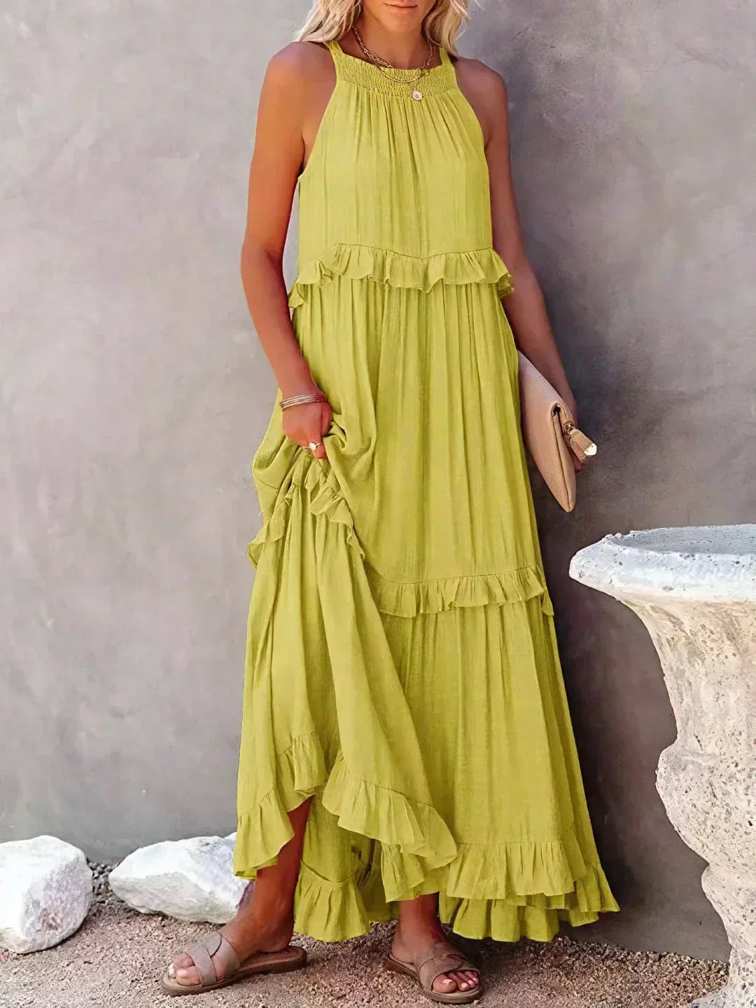 Ognena™ | Chic Halter Maxi Dress