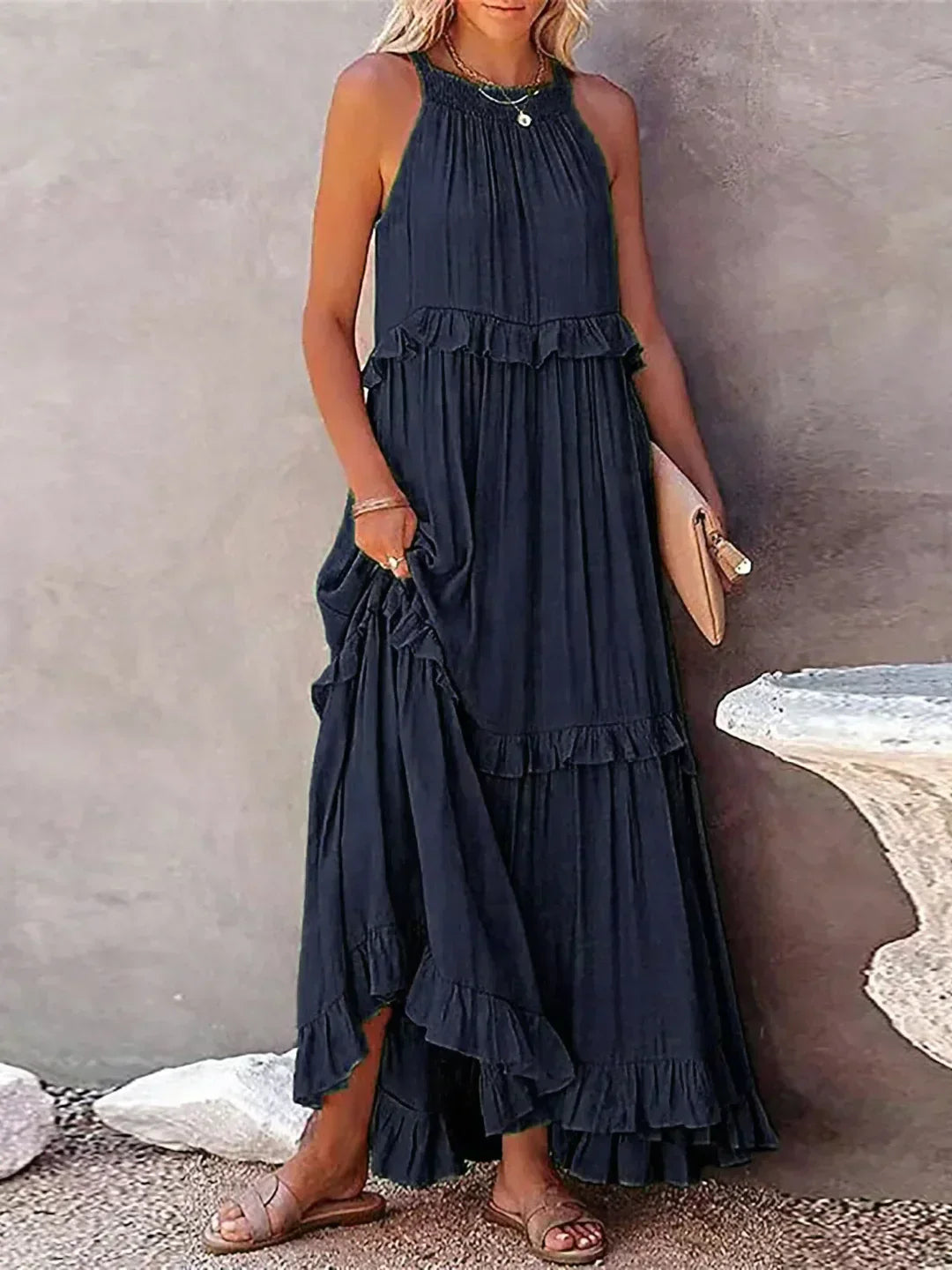 Ognena™ | Chic Halter Maxi Dress