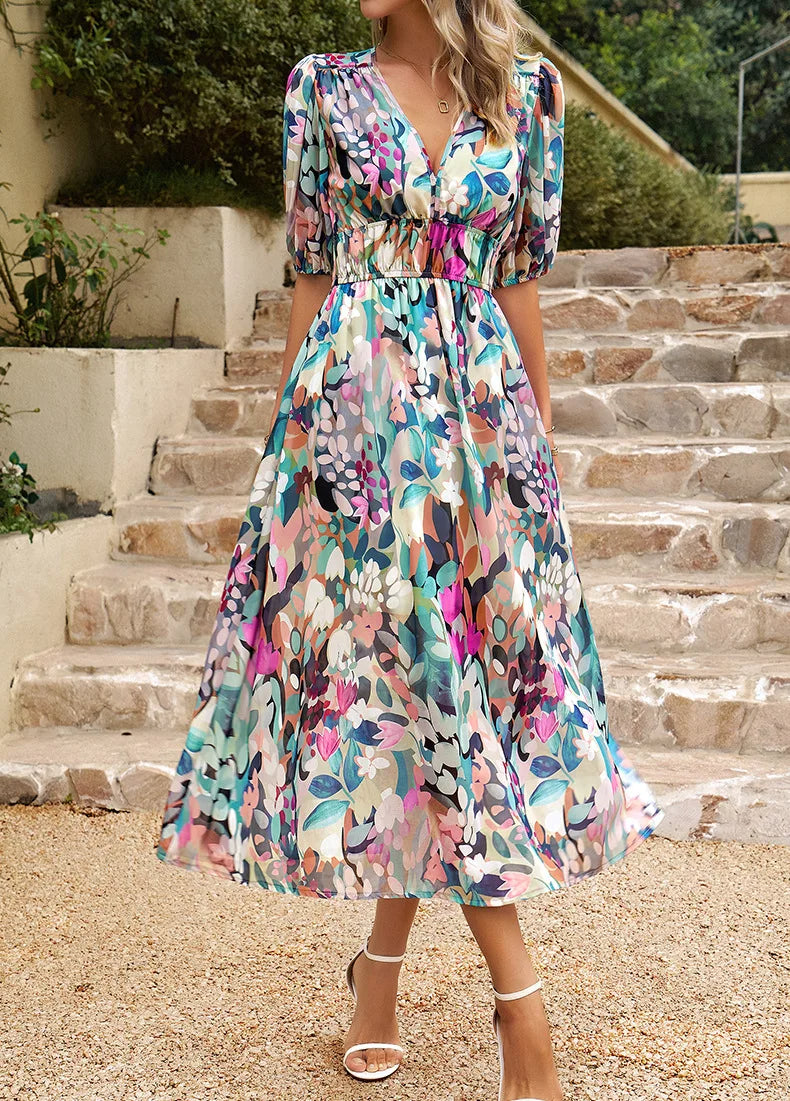 Gavriella™ | Elegant Floral Midi Dress