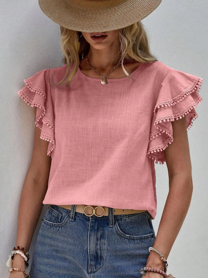 Iesha™ | Vintage-Inspired Ruffled Top