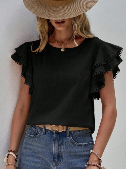 Iesha™ | Vintage-Inspired Ruffled Top