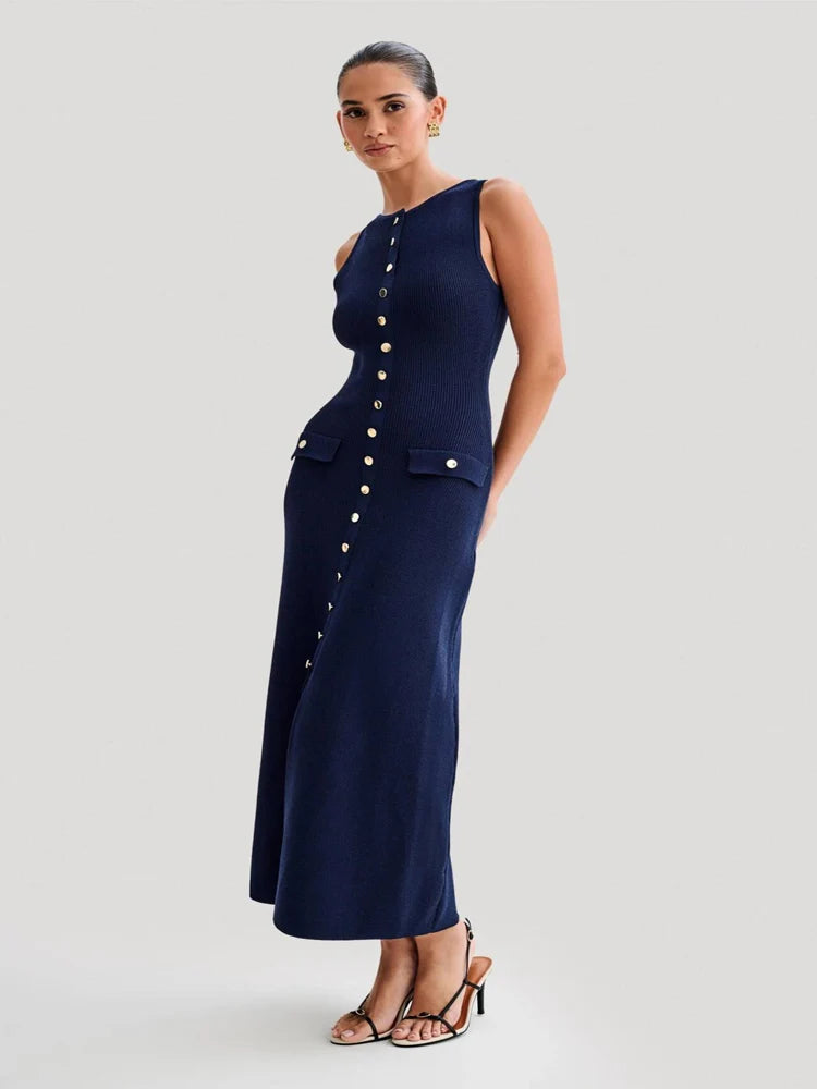 Vanessa™ | Elegant Button-Up Maxi Dress