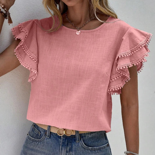 Iesha™ | Vintage-Inspired Ruffled Top