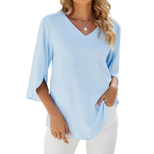 Leina™ | Relaxed and Airy V-Neck Top