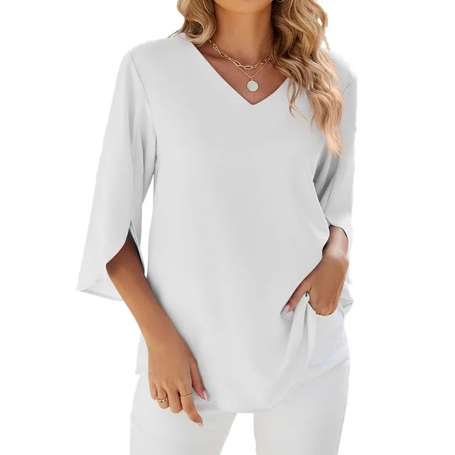 Leina™ | Relaxed and Airy V-Neck Top