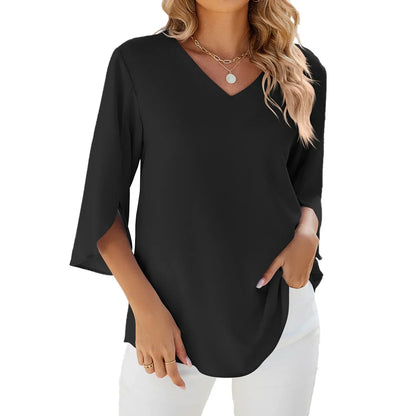 Leina™ | Relaxed and Airy V-Neck Top