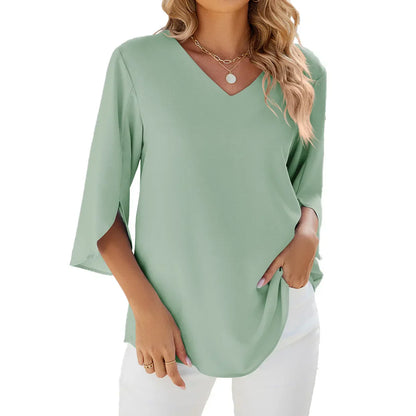 Leina™ | Relaxed and Airy V-Neck Top