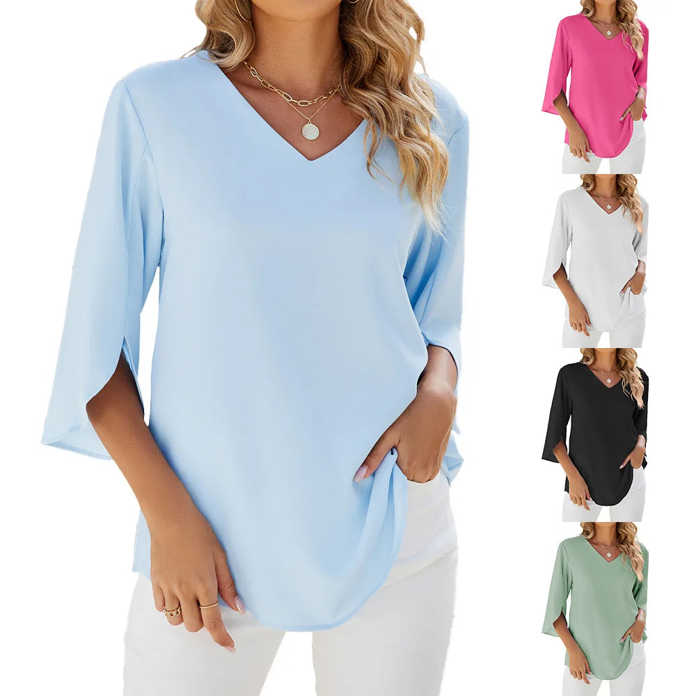 Leina™ | Relaxed and Airy V-Neck Top