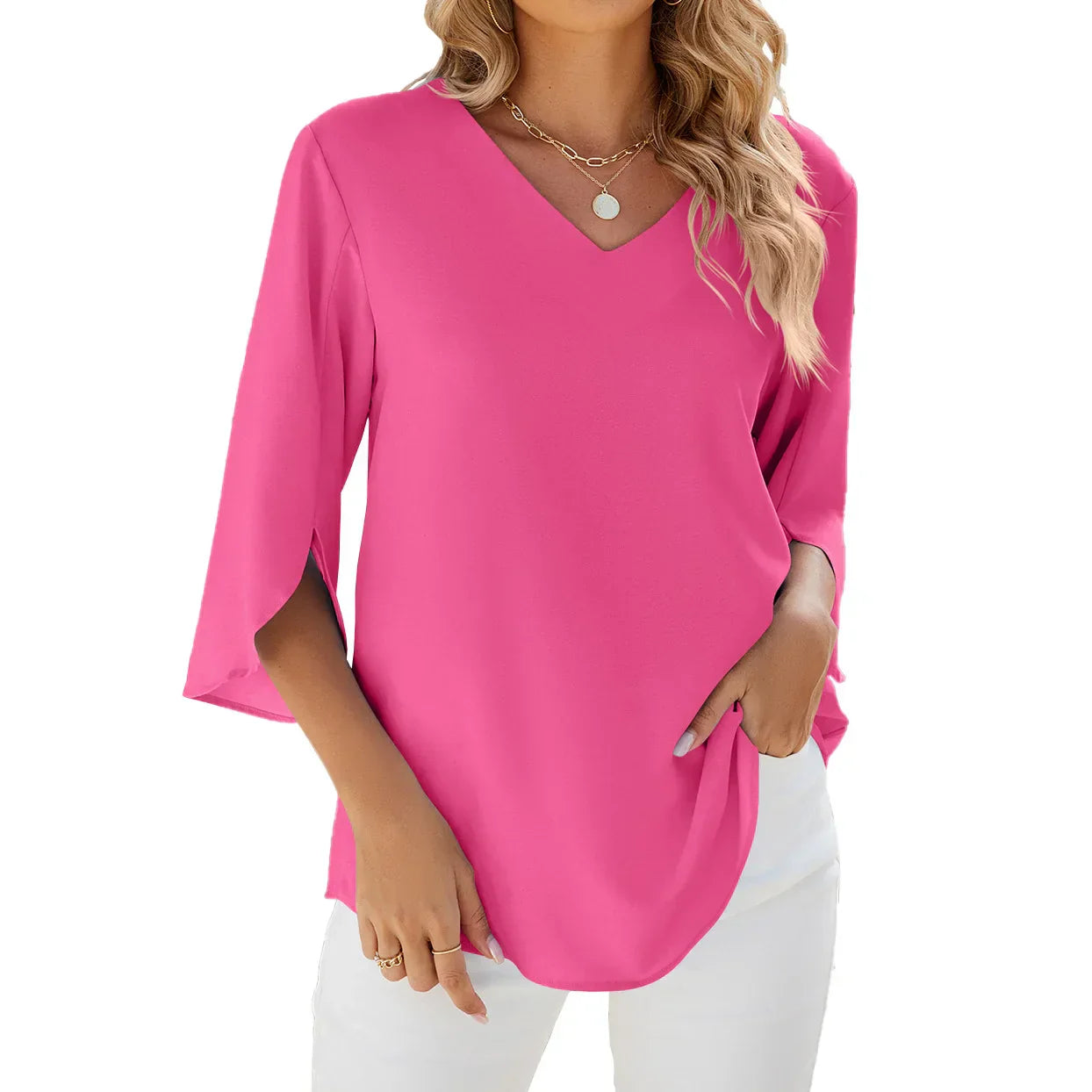 Leina™ | Relaxed and Airy V-Neck Top