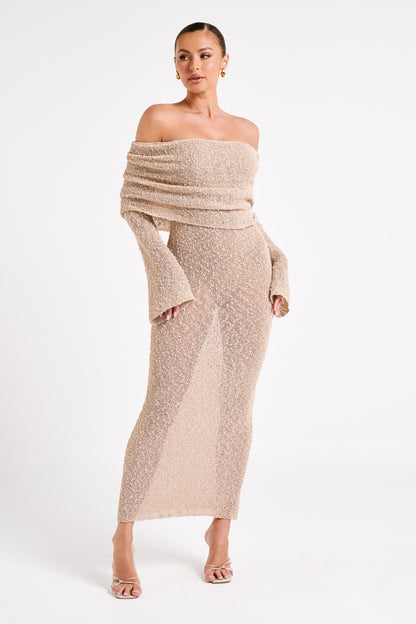 Oluchi ™ | Off-Shoulder Knit Maxi Dress